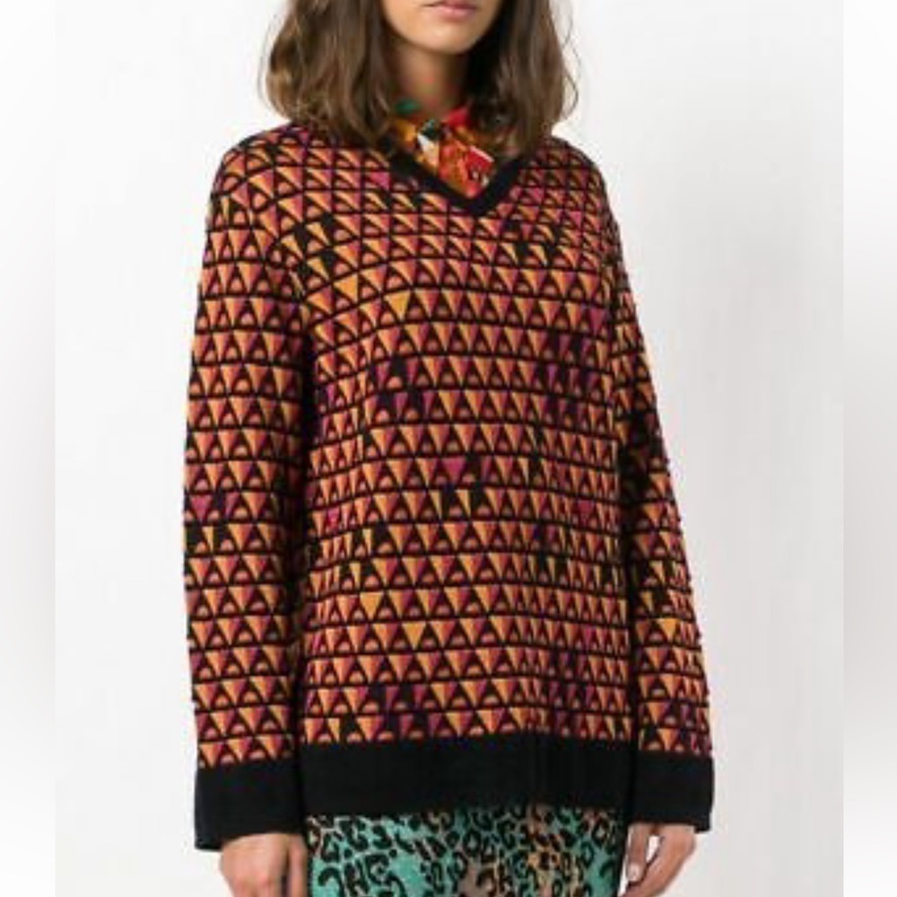 M Missoni Multicolor Triangle Oversized Sweater